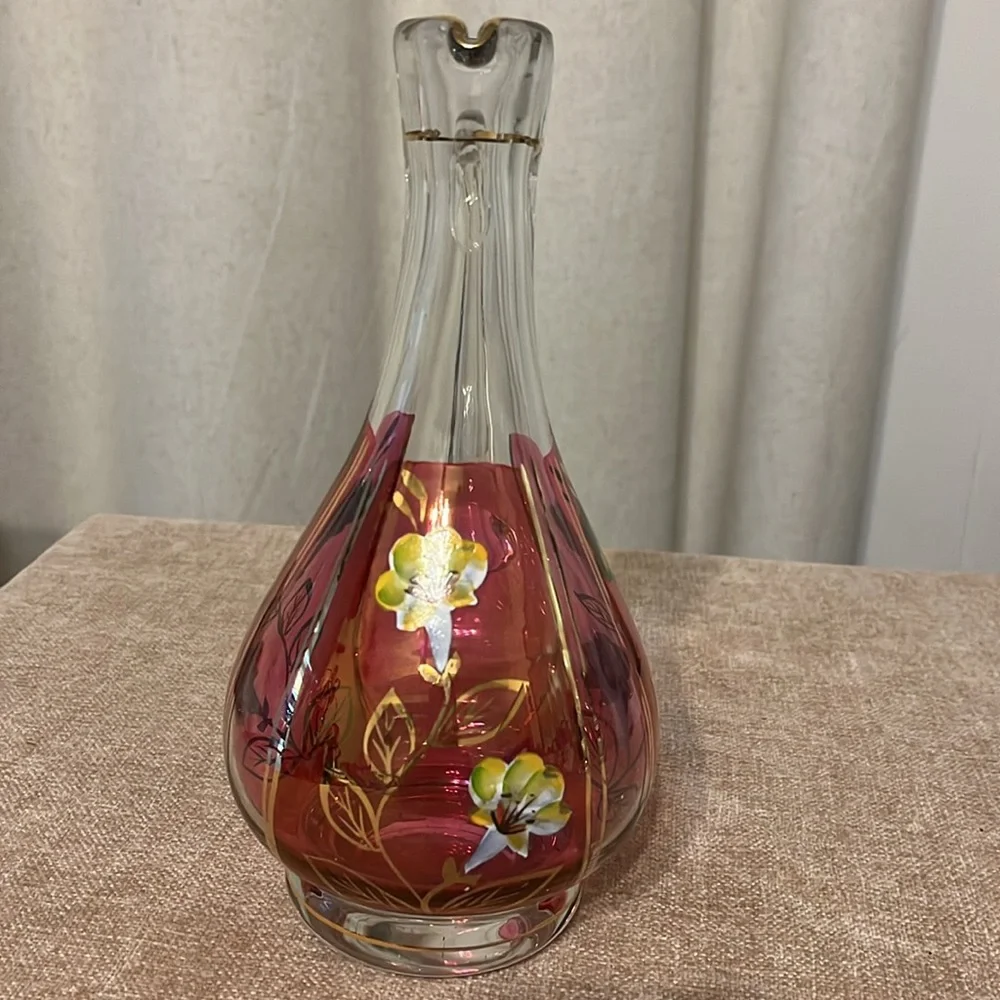 Hand Painted Clear Wine Decanter